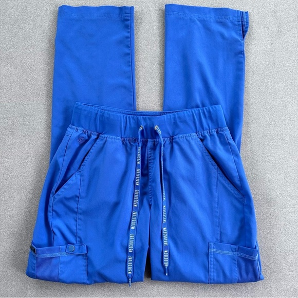 Med Couture Touch 6 Pocket Cargo Scrub Pants. Blue. XS. - Picture 3 of 9